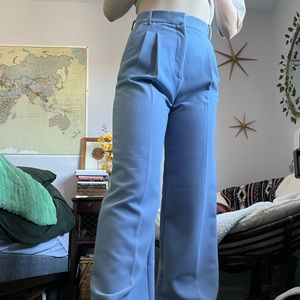 Light blue wide leg dress pants from Zara
